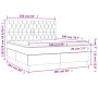 Cama box spring colchón luces LED tela marrón oscuro 160x200cm de , Camas y somieres - Ref: Foro24-3135128, Precio: 611,85 €,...