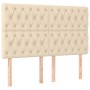 Cama box spring colchón y luces LED tela crema 140x190 cm de , Camas y somieres - Ref: Foro24-3135114, Precio: 522,59 €, Desc...