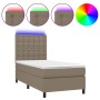 Cama box spring colchón y luces LED tela gris taupe 100x200 cm de , Camas y somieres - Ref: Foro24-3135177, Precio: 389,27 €,...