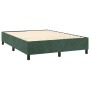 Cama box spring colchón y LED terciopelo verde oscuro 140x200cm de , Camas y somieres - Ref: Foro24-3136188, Precio: 495,40 €...