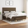 Cama box spring con colchón tela marrón oscuro 180x200 cm de , Camas y somieres - Ref: Foro24-3137016, Precio: 621,35 €, Desc...