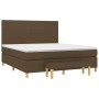 Cama box spring con colchón tela marrón oscuro 180x200 cm de , Camas y somieres - Ref: Foro24-3137016, Precio: 621,35 €, Desc...