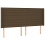 Cama box spring colchón luces LED tela marrón oscuro 160x200cm de , Camas y somieres - Ref: Foro24-3138408, Precio: 568,97 €,...
