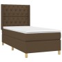 Cama box spring colchón y luces LED tela marrón oscuro 80x200cm de , Camas y somieres - Ref: Foro24-3139072, Precio: 362,33 €...