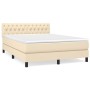 Cama box spring con colchón tela color crema 140x200 cm de , Camas y somieres - Ref: Foro24-3140302, Precio: 464,16 €, Descue...