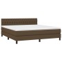 Cama box spring con colchón tela marrón oscuro 180x200 cm de , Camas y somieres - Ref: Foro24-3140316, Precio: 557,42 €, Desc...