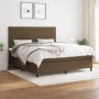 Cama box spring con colchón tela marrón oscuro 180x200 cm de , Camas y somieres - Ref: Foro24-3141636, Precio: 597,28 €, Desc...