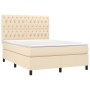 Cama box spring con colchón tela color crema 140x200 cm de , Camas y somieres - Ref: Foro24-3142022, Precio: 536,26 €, Descue...