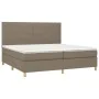 Box spring bed with taupe gray fabric mattress 200x200 cm by , Beds and slatted bases - Ref: Foro24-3142525, Price: 711,64 €,...