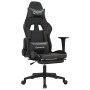 Silla gaming con reposapiés cuero sintético negro gris de , Sillones para videojuegos - Ref: Foro24-3143703, Precio: 135,16 €...