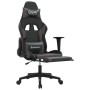 Silla gaming con reposapiés cuero sintético negro gris de , Sillones para videojuegos - Ref: Foro24-3143703, Precio: 135,16 €...