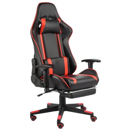 Silla gaming giratoria con reposapiés PVC rojo en Sillas gaming | Comprar online en Foru.es