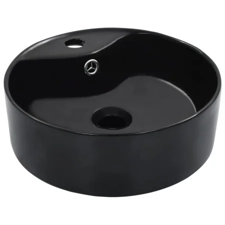 Waschbecken mit Überlauf 36x13 cm aus schwarzer Keramik von vidaXL, Sinkt - Ref: Foro24-143912, Preis: 53,78 €, Rabatt: %