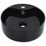 Lavabo con rebosadero 36x13 cm cerámica negro de vidaXL, Lavabos - Ref: Foro24-143912, Precio: 53,78 €, Descuento: %