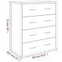 Aparador con 4 cajones negro 60x30,5x71 cm de , Aparadores - Ref: Foro24-342577, Precio: 92,87 €, Descuento: %