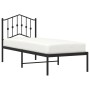 Estructura de cama con cabecero metal negro 75x190 cm de , Camas y somieres - Ref: Foro24-373779, Precio: 71,34 €, Descuento: %