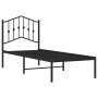 Estructura de cama con cabecero metal negro 75x190 cm de , Camas y somieres - Ref: Foro24-373779, Precio: 71,34 €, Descuento: %