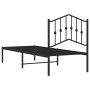 Estructura de cama con cabecero metal negro 75x190 cm de , Camas y somieres - Ref: Foro24-373779, Precio: 71,34 €, Descuento: %