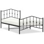 Estructura de cama con cabecero y estribo metal negro 107x203cm de , Camas y somieres - Ref: Foro24-373803, Precio: 82,78 €, ...