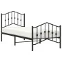 Bed frame with headboard and black metal footboard 80x200 cm by , Beds and slatted bases - Ref: Foro24-373798, Price: 74,95 €...
