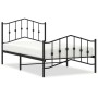 Estructura de cama con cabecero y estribo metal negro 100x190cm de , Camas y somieres - Ref: Foro24-373801, Precio: 74,61 €, ...