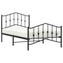 Estructura de cama con cabecero y estribo metal negro 100x190cm de , Camas y somieres - Ref: Foro24-373801, Precio: 74,61 €, ...