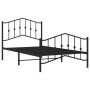 Estructura de cama con cabecero y estribo metal negro 100x190cm de , Camas y somieres - Ref: Foro24-373801, Precio: 74,61 €, ...