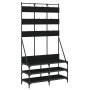 Perchero con zapatero negro 100x40x184 cm de , Organizadores de vestidores y perchas de barra - Ref: Foro24-837857, Precio: 9...