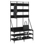 Perchero con zapatero negro 100x40x184 cm de , Organizadores de vestidores y perchas de barra - Ref: Foro24-837857, Precio: 9...