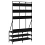 Perchero con zapatero negro 100x40x184 cm de , Organizadores de vestidores y perchas de barra - Ref: Foro24-837857, Precio: 9...