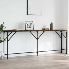 Konsole aus geräucherter Eichen-Ingenieurholz 200x29x75 cm. von , Seitentische - Ref: Foro24-837779, Preis: 77,05 €, Rabatt: %