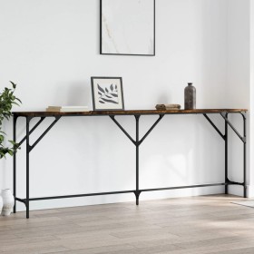 Mesa consola madera de ingeniería roble ahumado 200x29x75 cm de , Mesas auxiliares - Ref: Foro24-837779, Precio: 78,49 €, Des...