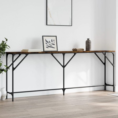 Mesa consola madera de ingeniería roble ahumado 200x29x75 cm de , Mesas auxiliares - Ref: Foro24-837779, Precio: 78,49 €, Des...