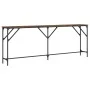 Mesa consola madera de ingeniería roble ahumado 200x29x75 cm by , Side tables - Ref: Foro24-837779, Price: 77,05 €, Discount: %