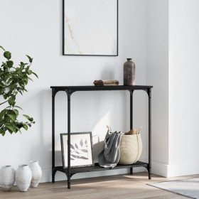 Mesa consola madera de ingeniería negro 75x30,5x75 cm de , Mesas auxiliares - Ref: Foro24-837707, Precio: 37,95 €, Descuento: %