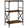 Librería 3 estantes madera ingeniería roble humo 59x35x90,5 cm de , Librerías y estanterías - Ref: Foro24-837614, Precio: 45,...