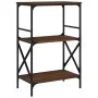 Librería 3 estantes madera ingeniería roble marrón 59x35x90,5cm de , Librerías y estanterías - Ref: Foro24-837616, Precio: 46...