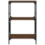 Librería 3 estantes madera ingeniería roble marrón 59x35x90,5cm de , Librerías y estanterías - Ref: Foro24-837616, Precio: 46...