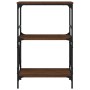 Librería 3 estantes madera ingeniería roble marrón 59x35x90,5cm de , Librerías y estanterías - Ref: Foro24-837616, Precio: 46...