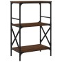 Librería 3 estantes madera ingeniería roble marrón 59x35x90,5cm de , Librerías y estanterías - Ref: Foro24-837616, Precio: 46...