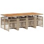 Set comedor de jardín 9 pzas con cojines ratán sintético beige en Conjuntos de jardín | Comprar online en Foru.es