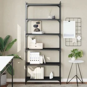 Librería de 6 estantes madera de ingeniería negro 80x30x188 cm de , Librerías y estanterías - Ref: Foro24-837682, Precio: 69,...