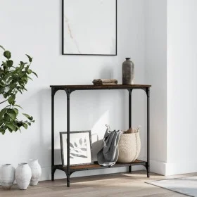 Mesa consola madera de ingeniería roble marrón 75x30,5x75 cm de , Mesas auxiliares - Ref: Foro24-837711, Precio: 35,80 €, Des...