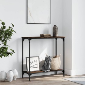 Mesa consola madera de ingeniería roble marrón 75x30,5x75 cm de , Mesas auxiliares - Ref: Foro24-837711, Precio: 36,26 €, Des...