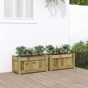 Jardineras de exterior 2 unidades madera impregnada de pino de , Maceteros y jardineras - Ref: Foro24-837448, Precio: 82,03 €...