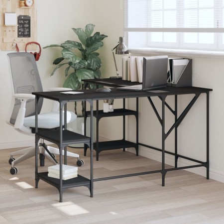 Escritorio madera de ingeniería negro 139x139x75 cm de , Escritorios - Ref: Foro24-837592, Precio: 103,73 €, Descuento: %