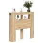 LED headboard engineered wood Sonoma oak 100x18.5x103.5 cm by , Headboards and footboards - Ref: Foro24-837332, Price: 56,98 ...