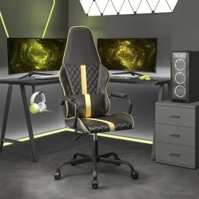 Gaming-Stuhl mit Massagefunktion, gold-schwarzes Kunstleder. von , Gaming-Stühle - Ref: Foro24-345559, Preis: 104,69 €, Rabat...
