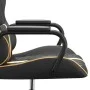 Silla gaming con masaje cuero sintético dorado y negro de , Sillones para videojuegos - Ref: Foro24-345559, Precio: 104,69 €,...