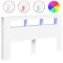 Headboard with LED white engineered wood 180x18.5x103.5 cm by , Headboards and footboards - Ref: Foro24-837358, Price: 102,41...